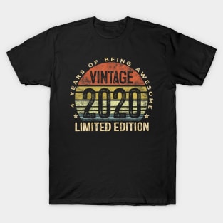 Kids 4 Year Old Gifts Vintage 2020 Limited Edition 4th Birthday T-Shirt